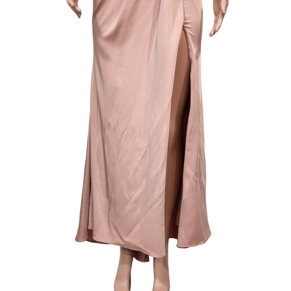 Amelia Couture 366 Beautiful Elegant Long Sleeveless Rose Gold dress Sz 6 - Picture 5 of 13